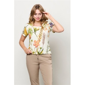Andco Woman tshirt Vere Flower wit